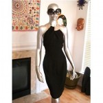 vintage saks fifth avenue glass bead knot neck dress