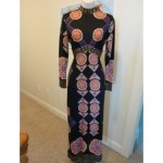 vintage saks fifth avenue print maxi dress