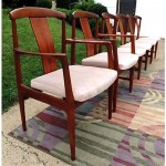 vintage set of six teak dining chairs