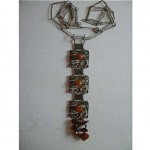 vintage silver and butterscotch amber necklace