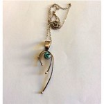 vintage sterling turquoise mod necklace