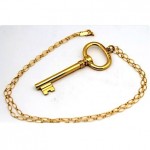 vintage tiffany 18k key pendant necklace