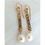 vintage victorian enamel and pearl earrings