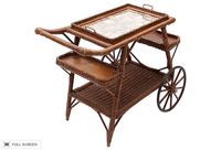vintage wicker tea cart