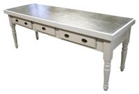 vintage zinc-top farm table
