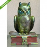 vintage zsolnary porcelain owl of wisdom figurine