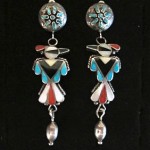 vintage zuni inlay earrings