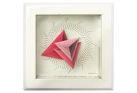 80s pink triangles table clock
