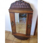 antique 1890s hand carved french mirror with coat hanger