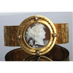 antique 18k cameo bangle bracelet