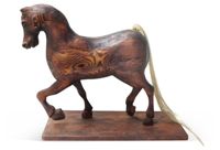 antique 19th century hand carved horse sculpture