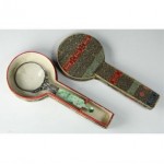 antique chinese silver and jade magnifying glass