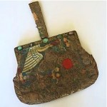 antique chinese textile jade rose quartz handbag