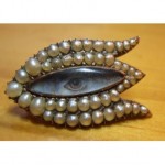 antique georgian lovers eye miniature pearl brooch