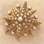 antique seed pearl brooch pendant