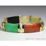 vintage 14k multi-color jadeite bracelet