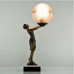 vintage 1930s french art deco sculpture lamp