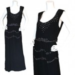 vintage 1940s rhinestone crepe evening dress