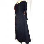 vintage 1950s ceil chapman ruched draped silk cocktail dress