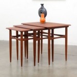 vintage 1950s kai kristiansen teak nesting tables