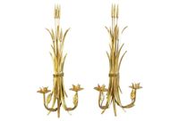 vintage 1960s brass wall sconces