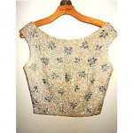 vintage 1960s sleeveless beaded sweater top