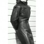 vintage 1980s bermans black leather dress