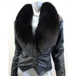 vintage 1990s leather fox fur jacket