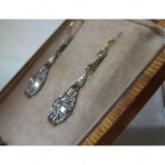 vintage art deco 18k gold platinum diamond drop earrings