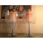 vintage chrome and lucite table lamps