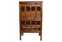 vintage early 20th century chinese fretwork cabinet