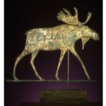 vintage gilded copper moose weathervane