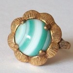 vintage gold and scottish agate ring
