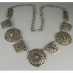 vintage happy piasso navajo handstamped silver necklace