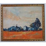 vintage mid-century h harrison oil painting