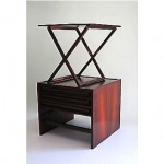 vintage mid-century rosewood table trays set