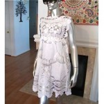 vintage mint mexican crochet lace mini dress