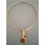 vintage modernist artisan tourmaline pendant choker