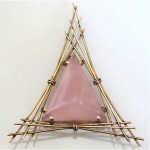 vintage modernist rose quartz brooch