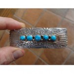 vintage navajo sterling turquoise hair barrette