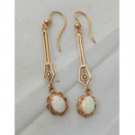 vintage pair opal and seed pearl earrings