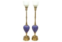 vintage pair rembrandt brass lamps