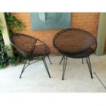 vintage pair salterini metal patio chairs