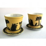 vintage pair wedgwood fern pots
