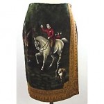 vintage ralph lauren equestrian print skirt