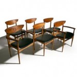 vintage set 1950s danish modern dining chairs