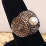 vintage theodor fahrner sterling pearl ring