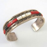 vintage wayne panteah zuni sterling inlay bracelet