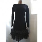 vintage ysl sweater dress with flounce hem