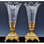 antique 1800s french baccarat marble bronze vases